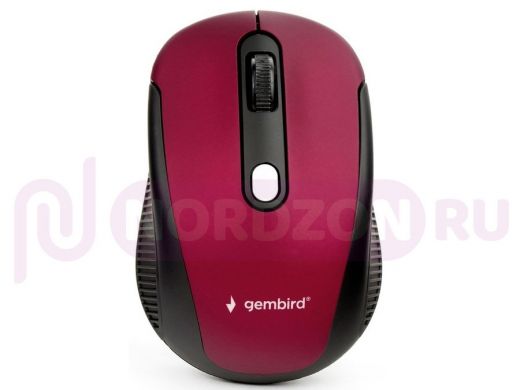 Мышь беспров. Gembird MUSW-420-1, 2.4ГГц, красный, 4кн, 1600DPI, блистер