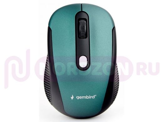 Мышь беспров. Gembird MUSW-420-2, 2.4ГГц, зеленый, 4кн, 1600DPI, блистер