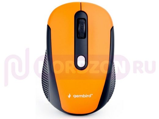 Мышь беспров. Gembird MUSW-420-3, 2.4ГГц, оранжевый,4кн, 1600DPI, блистер