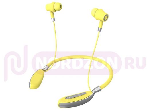 Bluetooth наушники с микрофоном (гарнитура)  KADUM KD-384BT Желтые