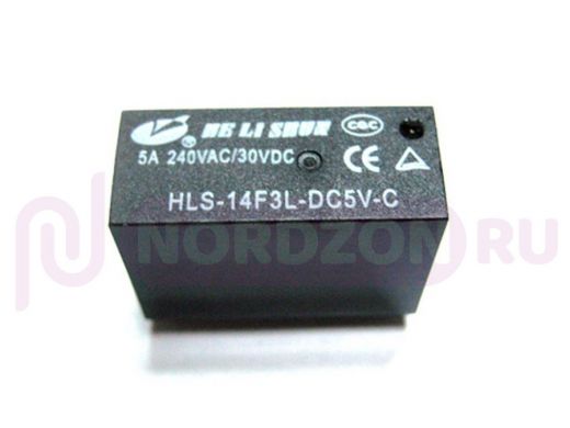 Электромагнитное реле  HLS-14F3L (DC12V-5A-1C) 29x12,6x20,6 контакты под пайку'