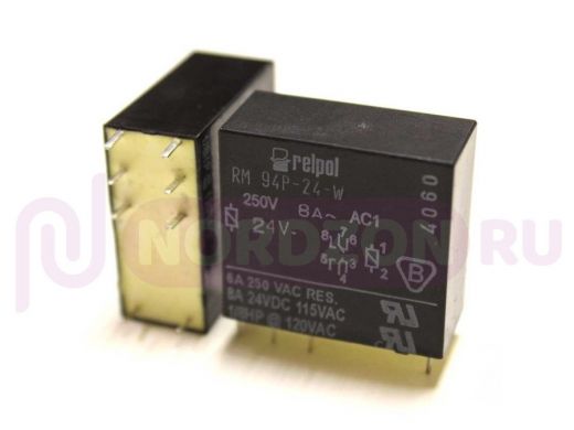 Электромагнитное реле  RM-94-24-W (DC24V-8A-1C) 15x12,3x14  контакты под пайку