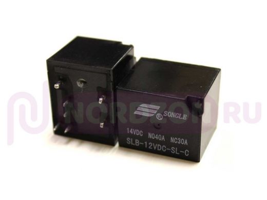 Электромагнитное реле  SLB(4119) (HLS-4120) (DC12V-30A-1A) 26,0x21x21 (Songle) контакты под пайку