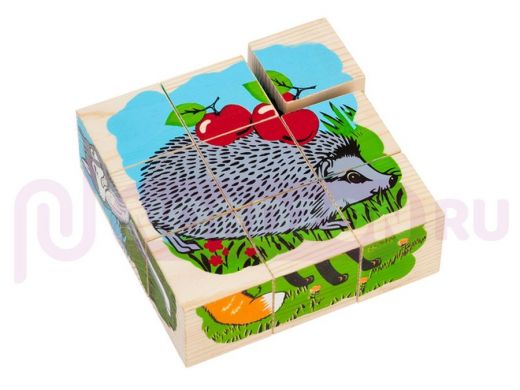 Кубики "Животные леса" 9 шт.  игрушки из дерева
