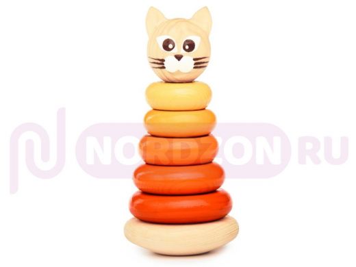 Пирамидка "Котенок" 7 дет.  игрушки из дерева