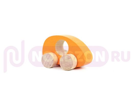 Фигурка деревянная "Каталка" "Машинка Томик" "Оранжевая " (1 штука)  игрушки из дерева