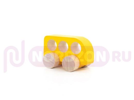 Фигурка деревянная "Каталка" "Машинка Томик" "Желтая" (1 штука)  игрушки из дерева
