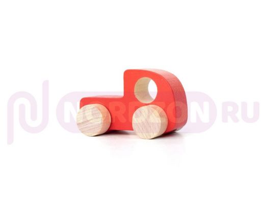 Фигурка деревянная "Каталка" "Машинка Томик" "Красная " (1 штука)  игрушки из дерева