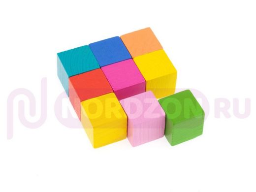 Кубики "Мини" (9 штук) в ассорт.  игрушки из дерева