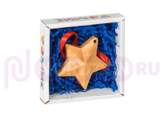 Елочное украшение "3d звезда" (1дет.)  игрушки из дерева
