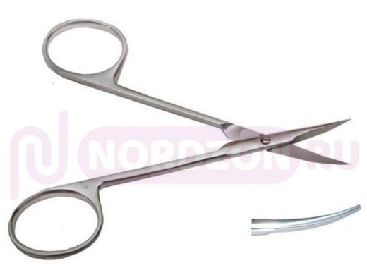 Мед.инстр: Ножницы хирург.  105х50мм (н-19/13-440) прямые с двумя острыми кончиками 