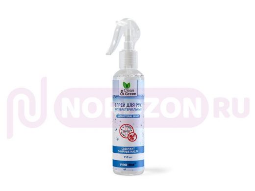 Спрей для рук антибактериальный 250 мл. Clean&Green CG8002