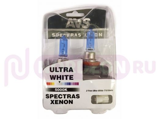 Газонаполненные лампы AVS SPECTRAS Xenon 5000K H11 12V 75W, комплект 2+2 (T-10) шт.