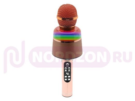 Микрофон караоке, Орбита OT-ERM10 Розовый RGB  (Bluetooth, динамики, USB)