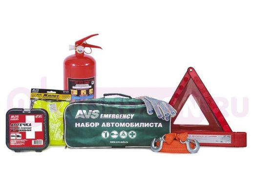 Набор автомобилиста 7 предметов AVS AN-02G (зеленая сумка)