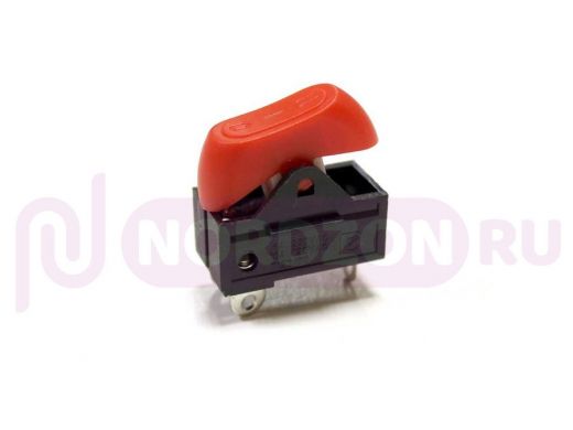 Переключатель Клавиша  XW609D/HD-10A (I-O-II) (красная) для фенов (уст.26x12мм) (3 конт.250В/10A)
