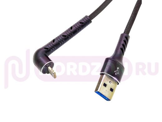 Шнур USB / Lightning (iPhone) Орбита OT-SMI25, 1м, Черный кабель USB 2.4A
