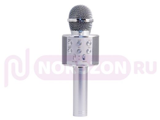 Микрофон караоке, с Bluetooth Superstar, серебряный