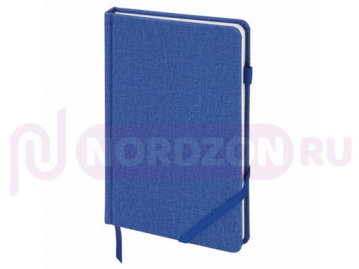 Ежедневник недатированный А5 (138x213 мм) BRAUBERG "Finest", 136 л., кожзам, резинка, синий