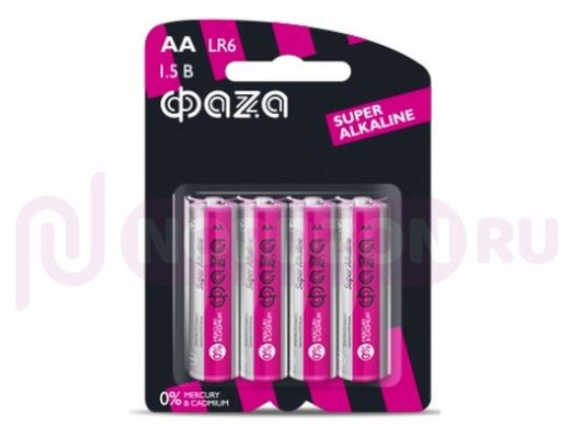Батарейка LR6  ФАZА Super  Alkaline BL-4 (цена за 1 элемент)