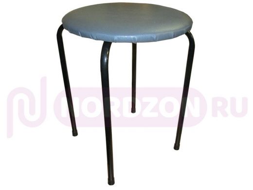 Табурет универсальный "TABURETTO-13995" круглое сиденье, чёрные ножки, серый верх
