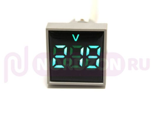 Вольтметр цифровой LED AC/50Hz (20-500VAC) DMS-123 зелёный (30х30,Dкорп-22мм)  110494