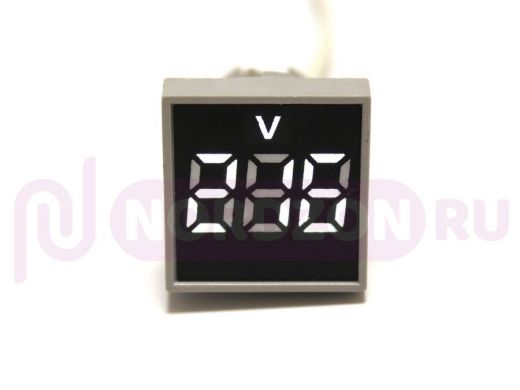 Вольтметр цифровой LED AC/50Hz (20-500VAC) DMS-141 белый (32х32,Dкорп-22мм)  110502