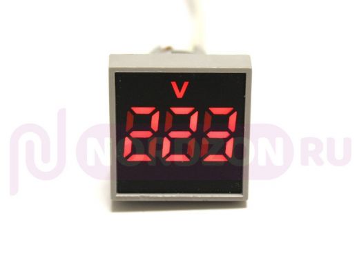 Вольтметр цифровой LED AC/50Hz (20-500VAC) DMS-145 красный (32х32,Dкорп-22мм)  110506