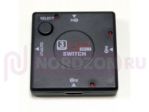 Коммутатор: разъем HDMI; 3 HDMI входа -1 HDMI выход (с кнопкой)