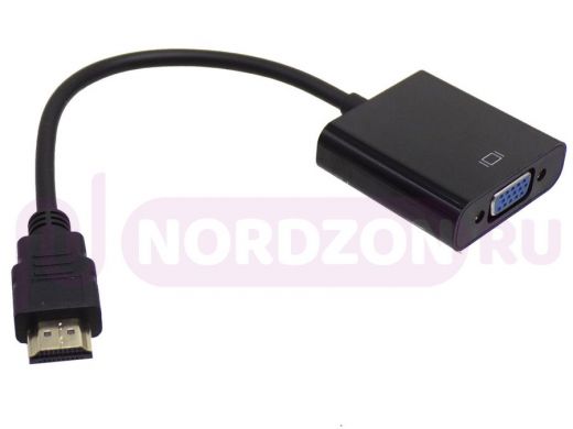 Переходник HDMI штекер / VGA гнездо конвертер/адаптер L=10см, из HDMI в VGA