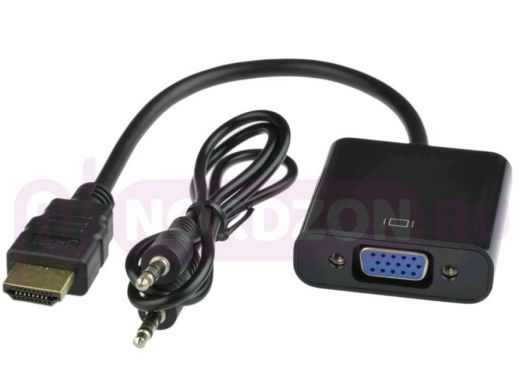 Конвертер/адаптер: разъем HDMI; шт-HDMI - гнVGA, L=10см + AUX (20cм)