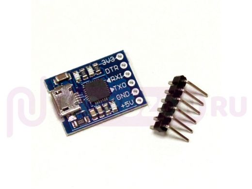 Конвертер/адаптер: разъем USB; шт-USB - UART на CP2102, micro USB, 6pin