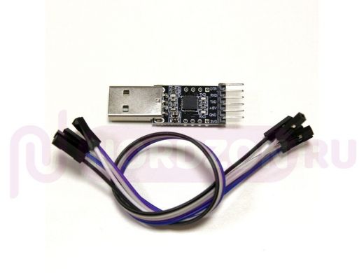 Конвертер/адаптер: разъем USB; шт-USB - UART на CP2102, USB 2.0, 6pin