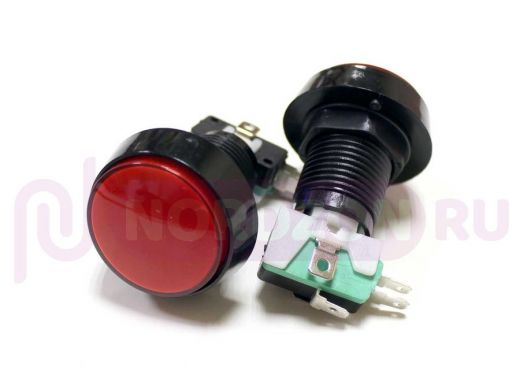 Переключатель Концевик  кнопка GMSI-4B-C (красная, LED-подсв.без фикс), (33x33х70мм) (3к .250В/5A)