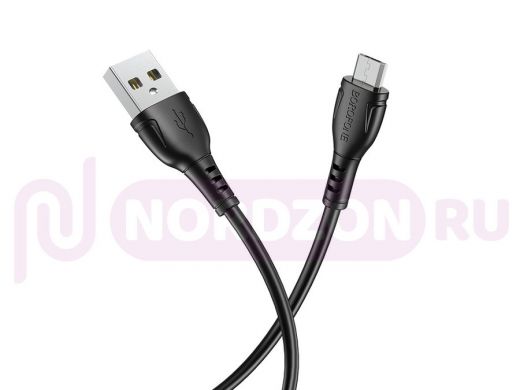 Кабель микро USB (AM/microBM)  Borofone BX51 Черный кабель USB 2.4A (microUSB) 1м