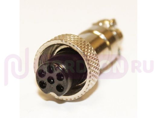Разъём MIC12 (GX12) 6pin гнездо на кабель (5А,125В)