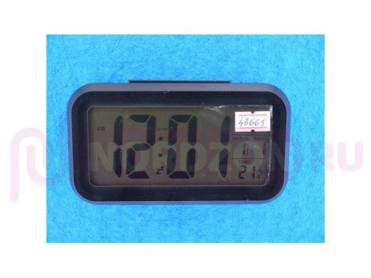 Часы Будильник ЖК-дисплей, дата, темпер., подсветка (3R03)