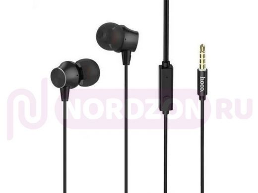 Гарнитура  Hoco M51 Proper sound, микрофон, кнопка ответа, кабель 1.2м, цвет: чёрный