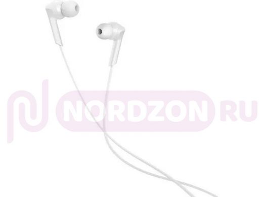 Гарнитура  Hoco M72 Admire, микрофон, кнопка ответа, кабель 1.2м, цвет: белый
