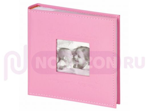 Фотоальбом BRAUBERG "Cute Baby" на 200 фото 10х15 см, под кожу, бумажные страницы, бокс, розовый
