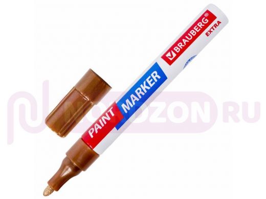 Маркер-краска лаковый EXTRA (paint marker) 4 мм, МЕДНЫЙ УЛУЧШЕННАЯ НИТРО-ОСНОВА, BRAUBERG