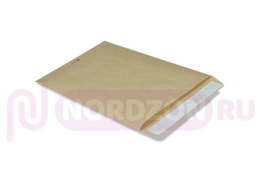 Конверт-пакет В4 плоский (250х353 мм) до 140 листов, крафт-бумага, отрывная полоса