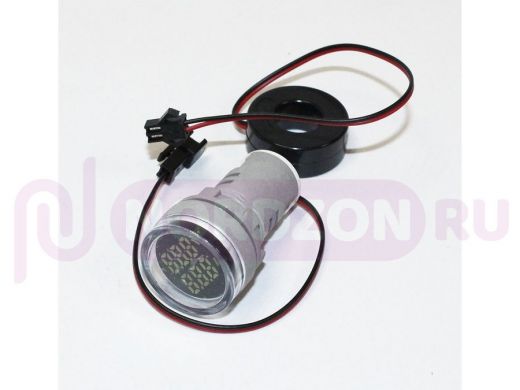 Вольтамперметр цифровой LED AC/50Hz (20-500VAC, 0-100A датчик тока) DMS-231 белый (дисплей 28мм, кор