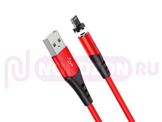 Шнур USB / Lightning (iPhone) Hoco X60 Красный кабель магнитный USB 2A (iOS Lighting) 1м