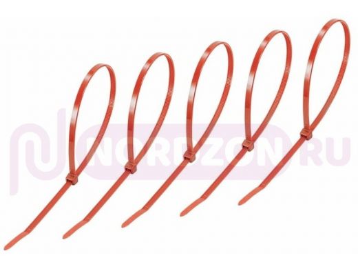 300х5мм кабельный хомут (стяжка нейлонoвая) nylon красная (25 шт) REXANT