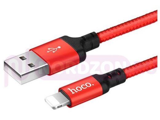 Шнур USB / Lightning (iPhone) X14, AM/Lightning M, черно-красный, 2м