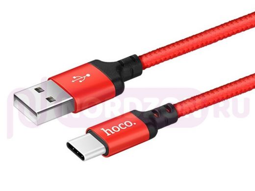 Шнур USB / Type-C HOCO X14, AM/Type-C M, черно-красный, 2м