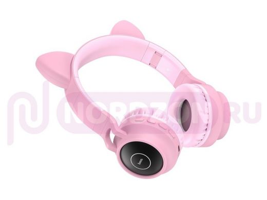 Полноразмерная гарнитура с кошачьими ушами беспроводная HOCO W27, розовый