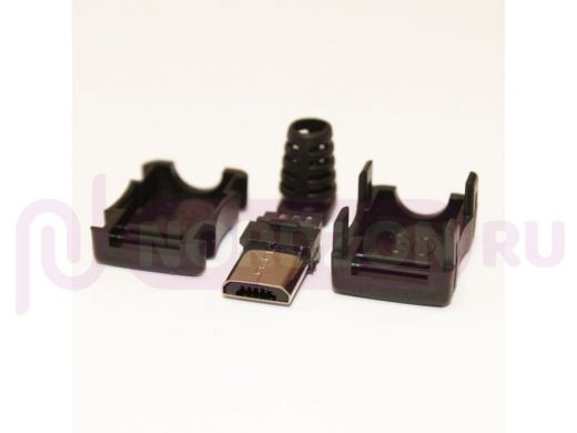 Разъём компьют: штекер micro-USB 5pin на кабель в корпусе
