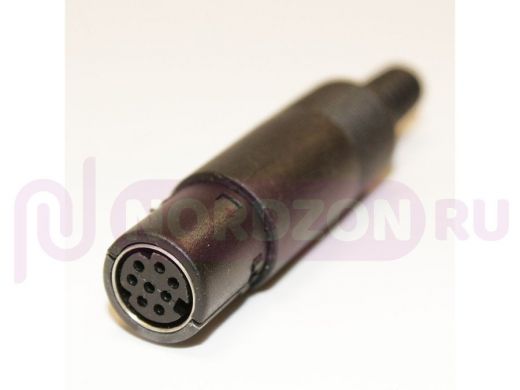 Гнездо SVHS (Mini Din) 8 pin пластик на кабель 1-478